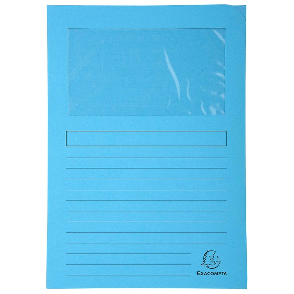 Exacompta Fenstermappen Forever DIN A4 Hellblau Recyclingkarton 100 Stück