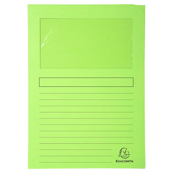 Exacompta Fenstermappen Forever DIN A4 Giftgrün Recyclingkarton 100 Stück