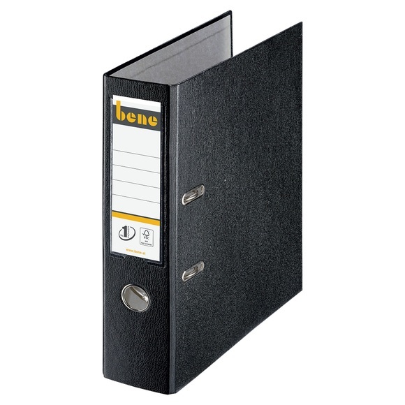 Bene No.1 Power Ordner DIN A4 80 mm Schwarz 2 Ringe PP (Polypropylen) Glatt Hochformat
