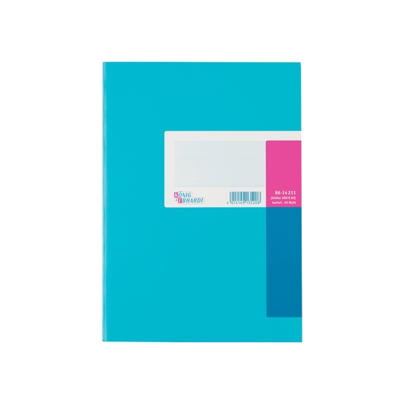 König & Ebhardt A4 Fallgebunden Blau Pappe Cover Notizbuch Kariert 40 Blatt