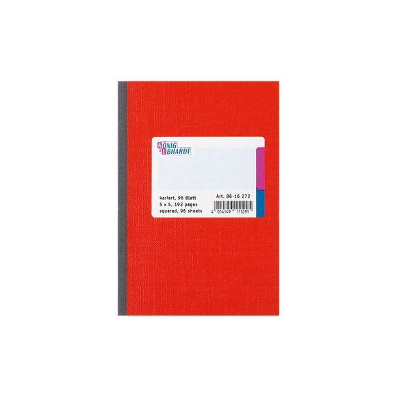 König & Ebhardt Notizbuch Kladde 8616272-100SB96 kariert Rot Anzahl der Blätter: 96 DIN A6