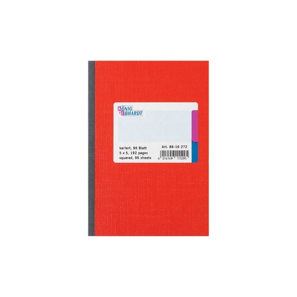 König & Ebhardt Notizbuch Kladde 8616272-100SB96 kariert Rot Anzahl der Blätter: 96 DIN A6