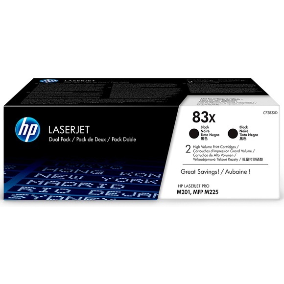 HP 83X 2er-Pack Schwarz Original LaserJet Tonerkartuschen mit hoher Reichweite