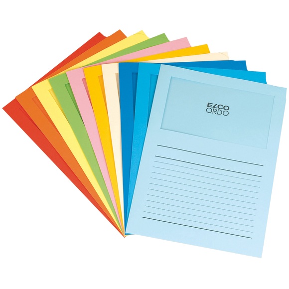 Elco Papiersichthüllen DIN A4 Farbig sortiert 120 g/m² Papier 100 Stück