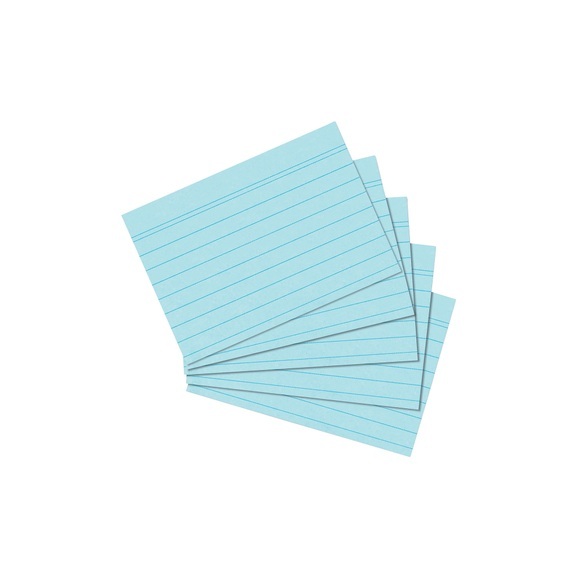 herlitz Karteikarten DIN A5 Liniert 100 Karten Blau 21 x 14,8 cm 100 Stück