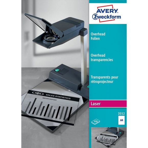 Avery-Zweckform Overhead-Projektor-Folie 3552 DIN A4 Laserdrucker, Kopierer Transparent 100 St.