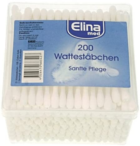 Wattestaebchen 200er Eckdose transparent