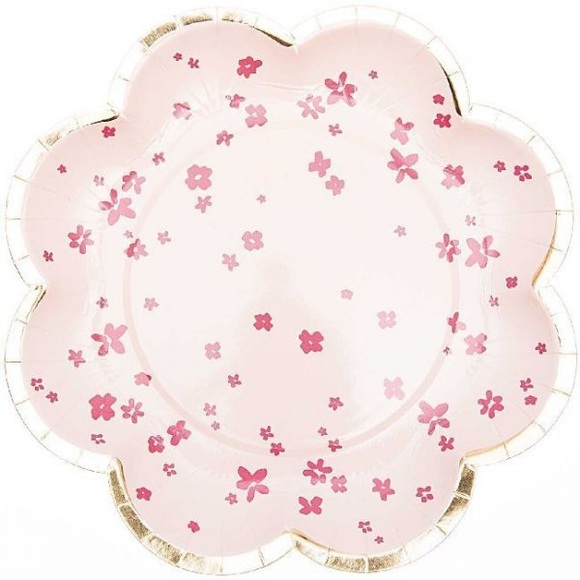 Pappteller Blume, Blüten, Rosa, Fsc Mix