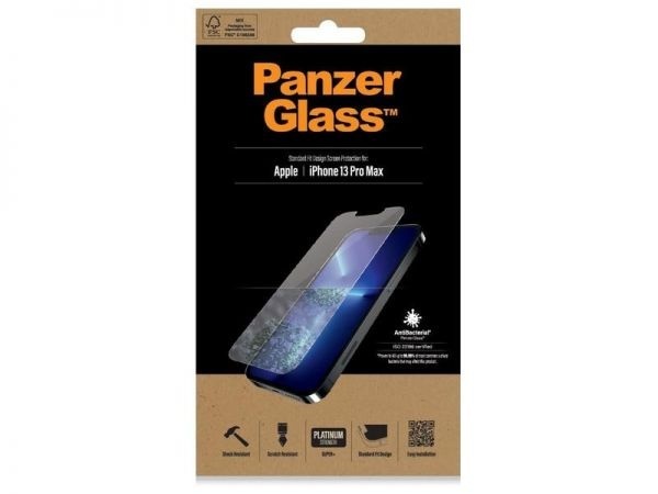 PanzerGlass - iPhone 13 Pro Max Antibakterielle Panzer Glas Display Schutzfolie Case Friendly 0.3mm (2743)