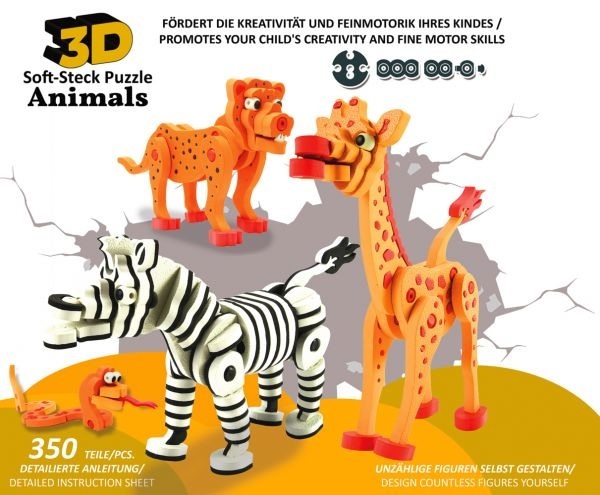 JAMARA 3D Soft-Steck Puzzle Animals