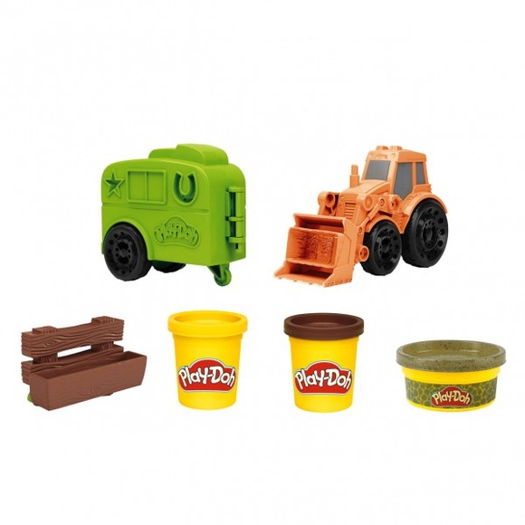 Hasbro F10125L0 Play-Doh Traktor mit Pferdeanhänger