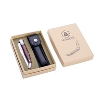 Laguiole faltbares Messer aus Rosenholz inkl. Ledertasche