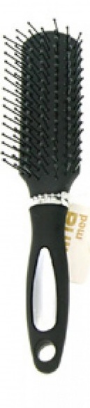 Haarbuerste mit gummiertem Griff 17 cm