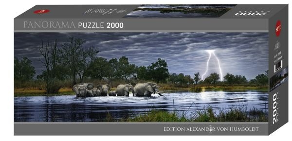 Heye Panorama Puzzle Herd of Elephants, 2000 Teile