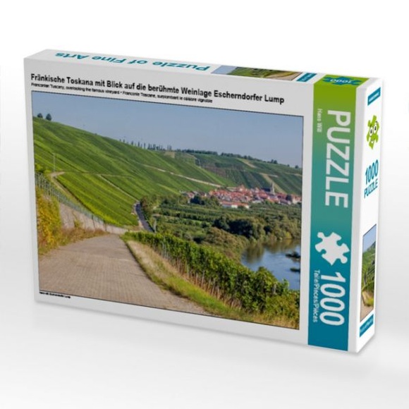 Fränkische Toskana mit Blick auf die berühmte Weinlage Escherndorfer Lump (Puzzle): Escherndorfer Lu