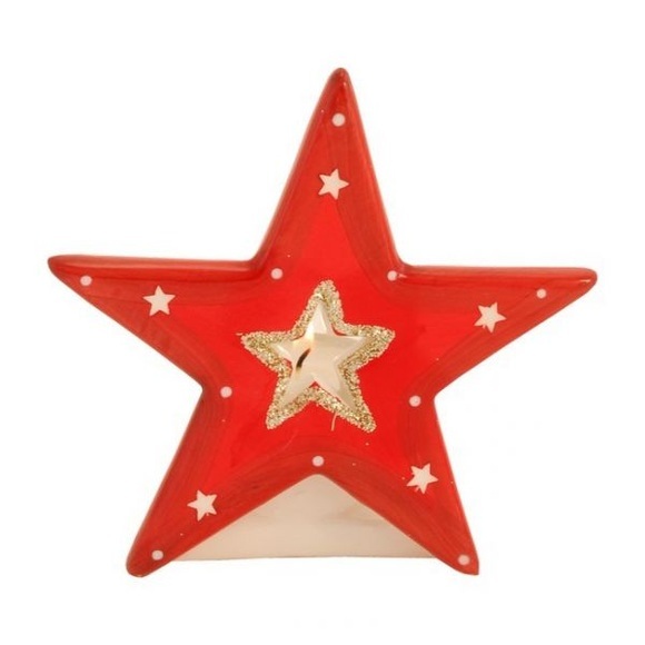 Teelichthalter Stern rot