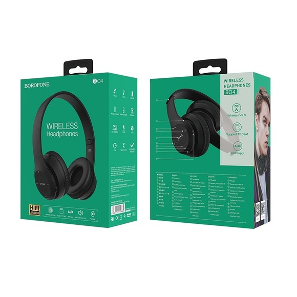 Borofone Wireless Kophörer On Ear Schwarz