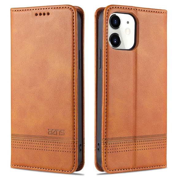 iPhone 12 / 12 Pro Tasche / Hülle im Leder-Look Beige