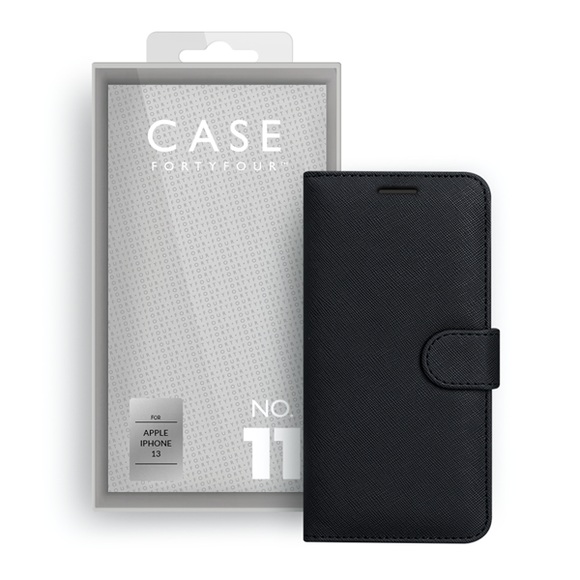 Case 44 iPhone 13 Book-Cover Schwarz