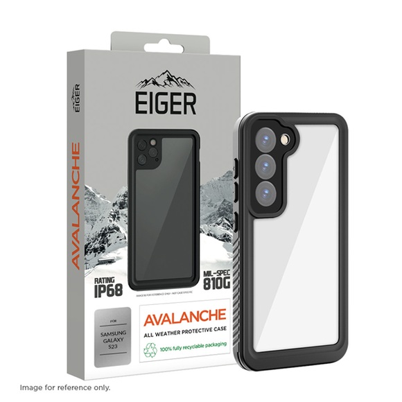 Eiger - Samsung Galaxy S23 5G Avalanche Case Wasserfeste Outdoor Schutz Hülle IP68 (EGCA00439) - Schwarz