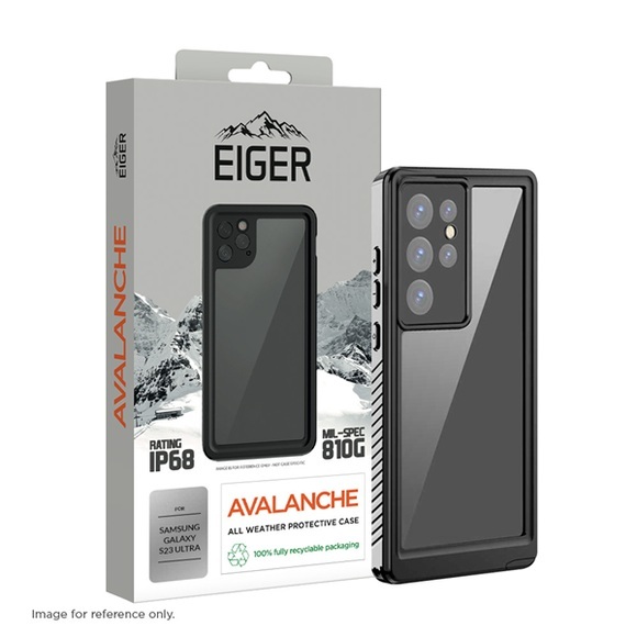 Eiger - Samsung Galaxy S23 Ultra 5G Avalanche Case Wasserfeste Outdoor Schutz Hülle IP68 (EGCA00447) - Schwarz