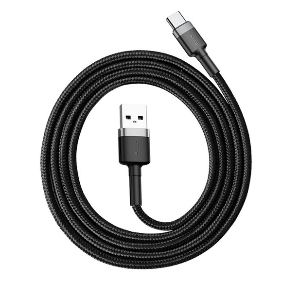 Baseus 1m 3A Max USB-A zu USB-C Daten- und Schnellladekabel Grau