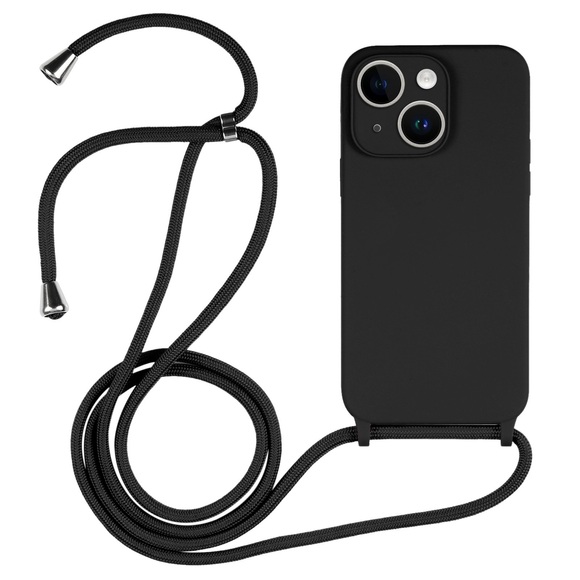 Necklace Hülle mit Kordel für iPhone 15 Schwarz