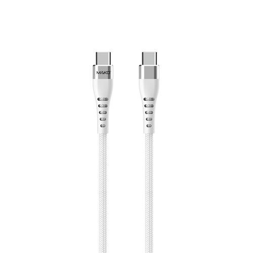Mako 2m 60W USB-C Nylon Kabel Weiss