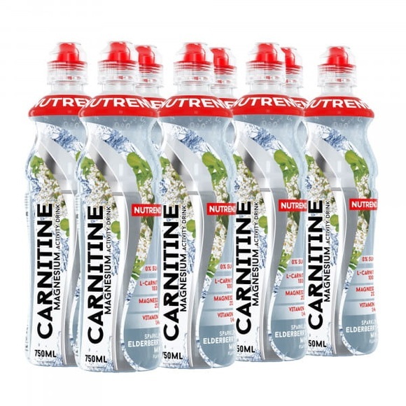 NUTREND CARNITINE MAGNESIUM DRINK, 8x750ml, Elderberry + Mint