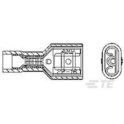 TE CONNECTIVITY 735278 Kabelschuh isoliert Faston 250 Crimpen AWG 17-15