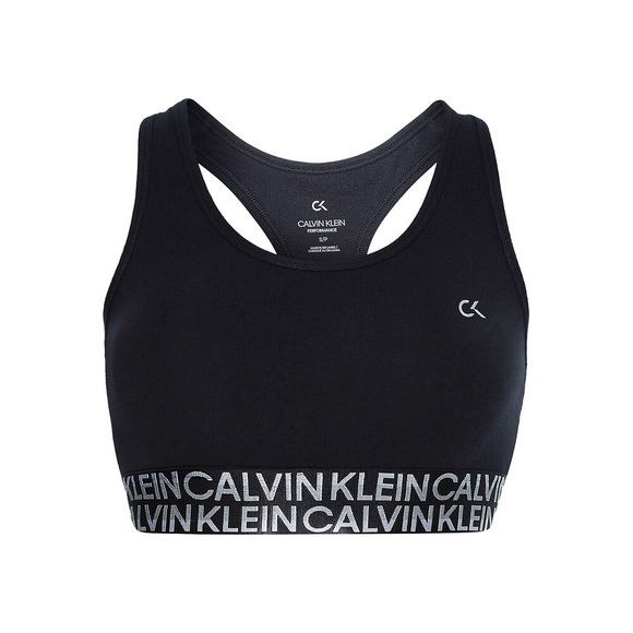 Calvin Klein Low Support Sport-BH Damen - Schwarz, Silber