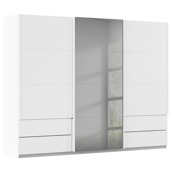 Schwebetürenschrank Elara in Grau/Weiss