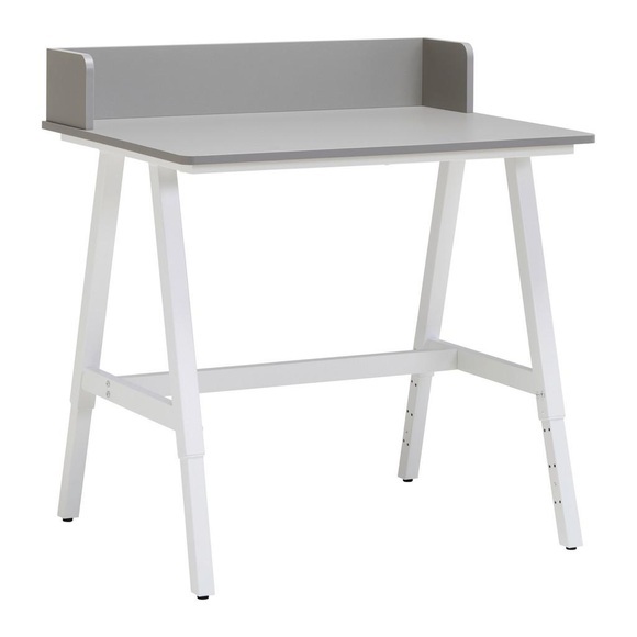 Schreibtisch Emmelie Grau/weiss 80/54-85/60 cm Grau, Weiss 