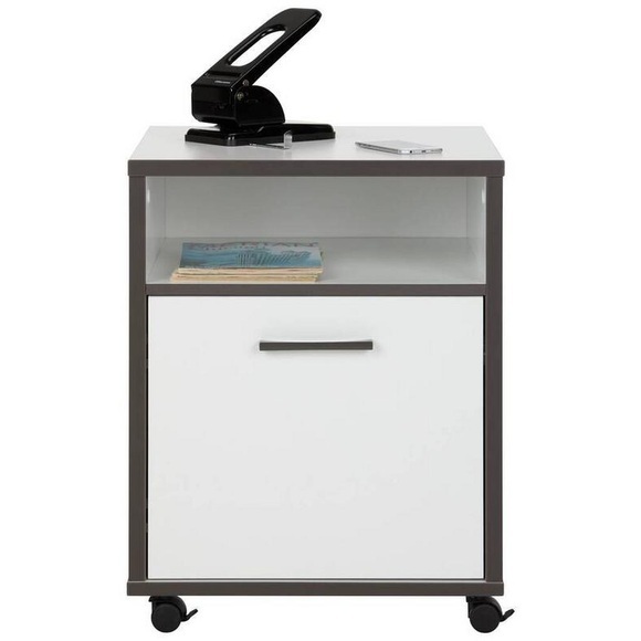 Rollcontainer in Grau/Weiss