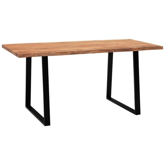 Schreibtisch Wl7.264 Akaziefarben/schwarz 180/90/76 cm Schwarz, Akaziefarben 