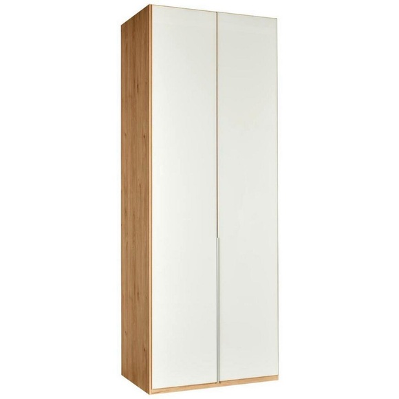 Drehtürenschrank in Weissglas