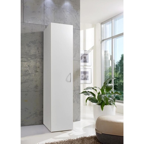Xora Schrank in weiss , Multiraumkonzept , Holzwerkstoff , 6 Fächer , 50x185x40 cm , Dekorfolie,Nachbildung,Nachbildung , Typenauswahl, Beimöbel erhältlich, umfangreiches Zubehör erhältlich, In verschiedenen Grössen erhältlich, in verschiedene