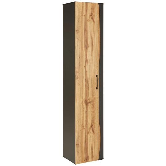 Hochschrank in Eichefarben/Grau