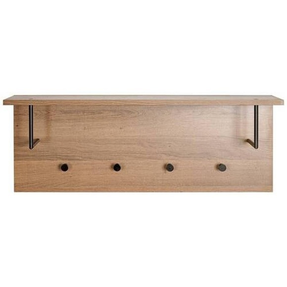 Wandgarderobe Parma in Eichefarben/Schwarz