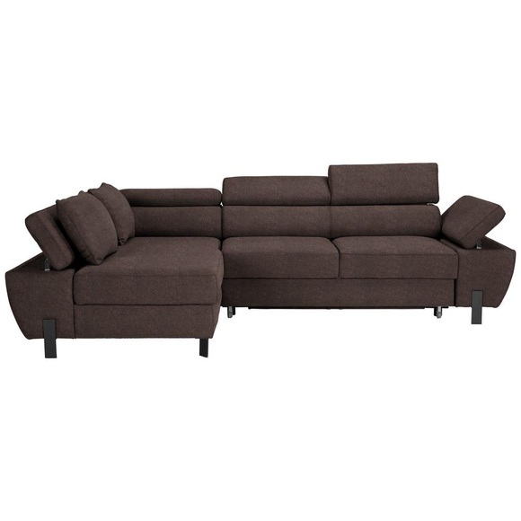 Ecksofa Molina Mini Braun Webstoff Dunkelbraun 