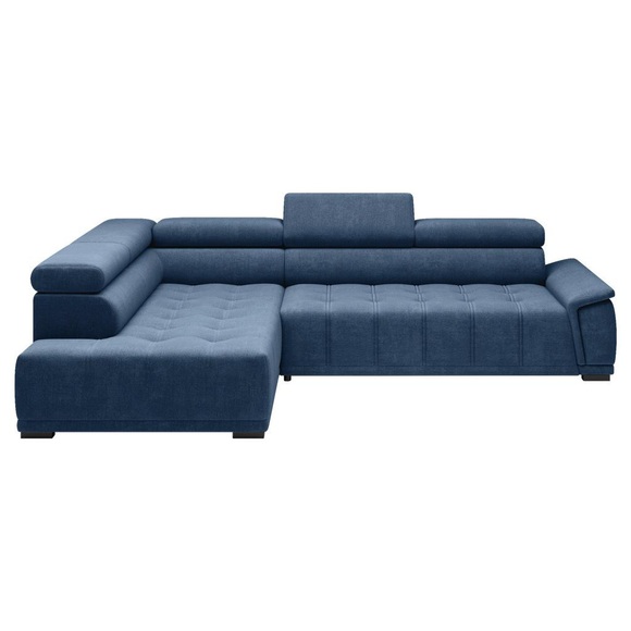 Ecksofa Gremio Links Dunkelblau Chenille, Webstoff Dunkelblau 