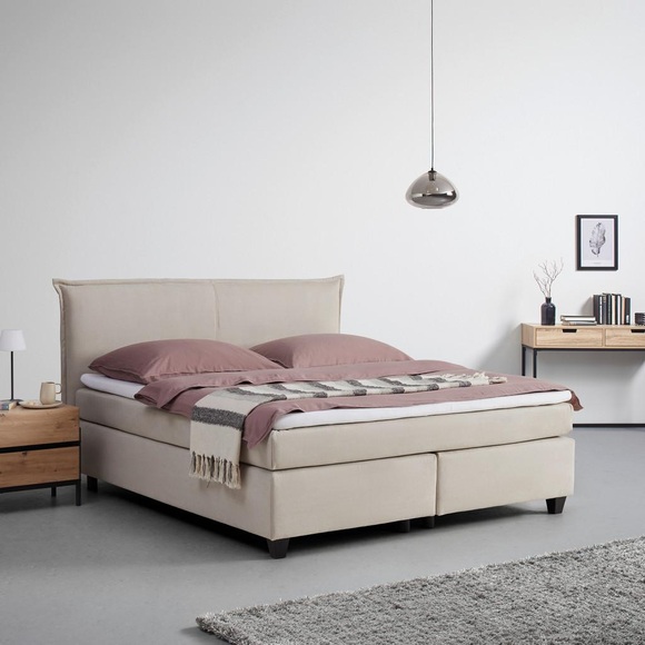Boxbett Rinaldo ca. 180x200cm Beige mit Topper