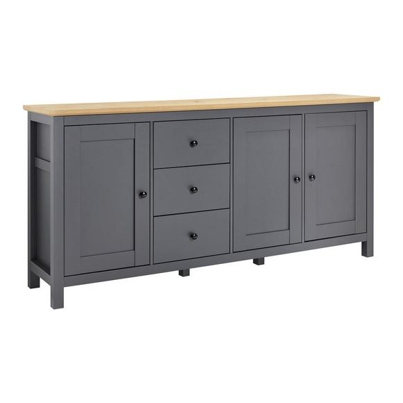 Sideboard ?Claudio? Dunkelgrau/Eiche Artisan