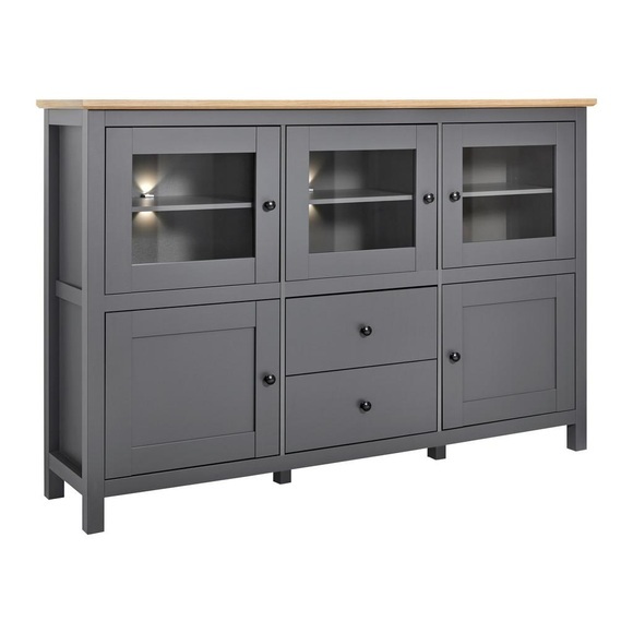 Sideboard ?Claudio? in Dunkelgrau/Eiche Artisan