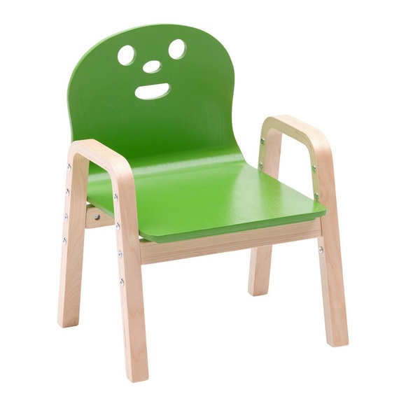 Kinderstuhl in Grün/Naturfarben