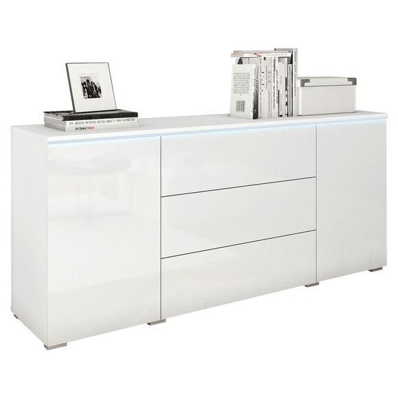 Sideboard Vera Weiss Hochglanz  150/67,9/39,5 cm 3 Schublade(n) 