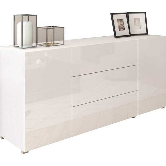 Sideboard Berlin Weiss/hochglanz  150/68/38,5 cm 3 Schublade(n) 