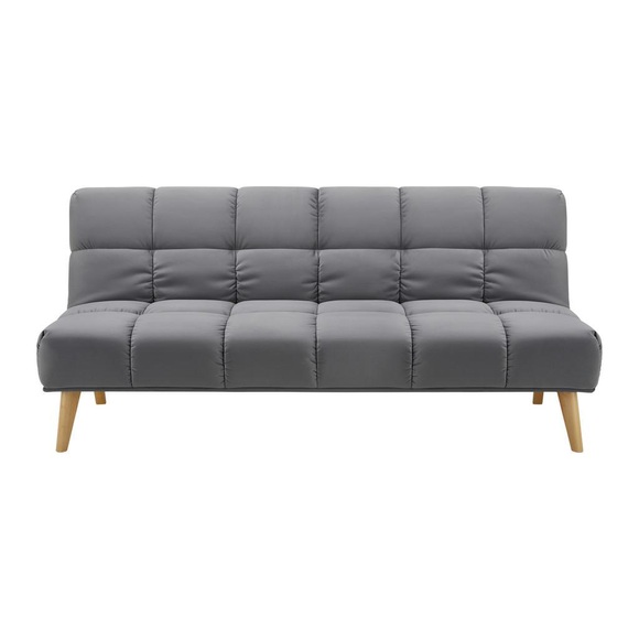 Bettsofa ALVA Dunkelgrau Holzfuss