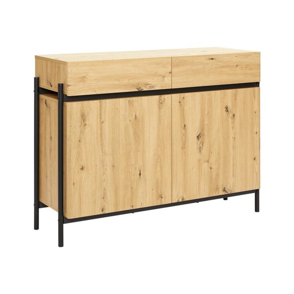 Sideboard Holz 'Jasmina', Massiv, Eiche, 118/90/41.5 cm