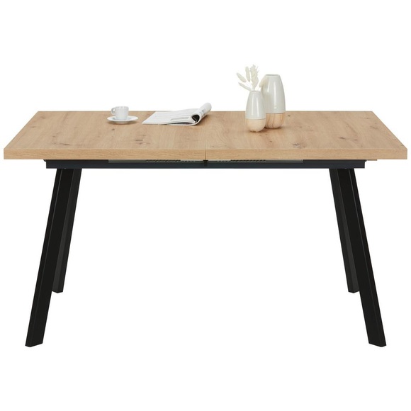 Ausziehtisch in Schwarz/Eiche Artisan